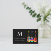 ギター音楽教えカスタムQRコード 名刺 (スタンド正面)