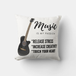 ギター音楽Tシャツフード付きスウェットシャツ クッション