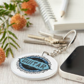 ギター音符サークル キーホルダー (正面右)