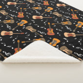 ギター音符パターン シェルパブランケット (3/4)