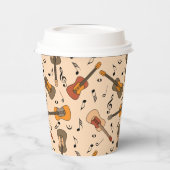 ギター音符パターン 紙コップ (左)