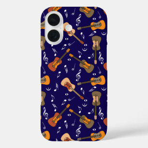 ギター音符パターン iPhone 16ケース