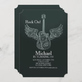 ギター飛んでいる招待状 招待状 (正面/裏面)