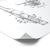 ギター1955パテントアートホワイト紙 ポスター (角)