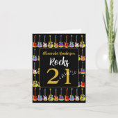 ギター21歳の誕生日ブラックと金ゴールド カード (正面)