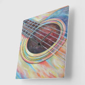 ギター2 スクエア壁時計 (傾斜)