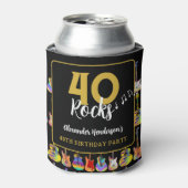 ギター40th誕生日パーティーロックアンドロール 缶クーラー (缶正面)