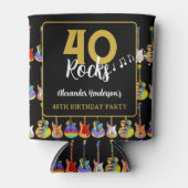 ギター40th誕生日パーティーロックアンドロール 缶クーラー (正面)