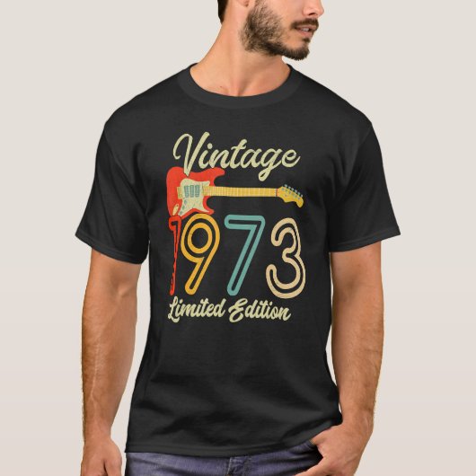 ギター49歳ヴィンテージ1973 Tシャツ (正面)