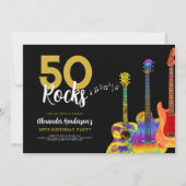 ギター50ロック50th誕生日パーティー 招待状 (正面)