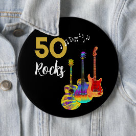 ギター50 Rocks 50th birthday party 缶バッジ