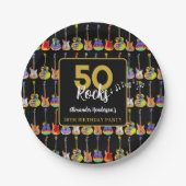 ギター50thバースデーパーティーカスタム ペーパープレート (正面)