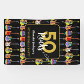 ギター50th誕生日パーティー追加の名前 横断幕 (横)