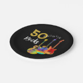 ギター50th誕生日パーティー50ロック ペーパープレート (アングル)