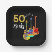 ギター50th誕生日パーティー50ロック ペーパープレート (正面)