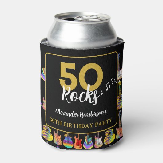 ギター50th誕生日パーティーRock and Roll 缶クーラー (缶正面)