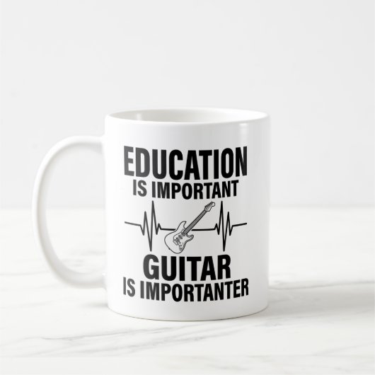 ギター おもしろ ギタリスト 学校 音楽 教師 コーヒーマグカップ (左)