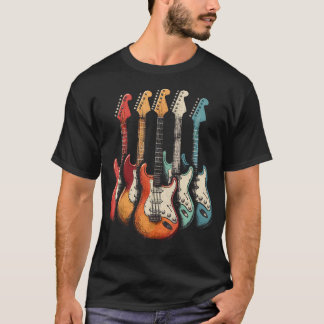 ギター ギターリスト レトロ ミュージック ギター Tシャツ
