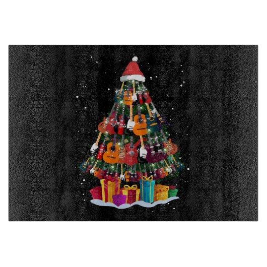 ギター クリスマスツリー おもしろい  カッティングボード (正面)
