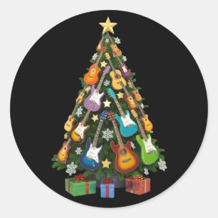 ギター クリスマスツリー 劇場 音楽好き メリー ラウンドシール