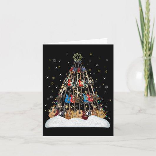 ギター クリスマス ツリー シャツ ミュージシャン クリスマス ギフト メンズ カード (正面)