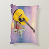 ギター&シーシェルパープルビーチサンセット アクセントクッション (裏面(縦))
