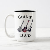 「ギター・ダッド」アコースティック＆エレクトリック　父の日 ツートーンマグカップ (左)