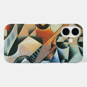 ギター(バンジョー)とグラス ファン・グリス アート iPhone 16ケース