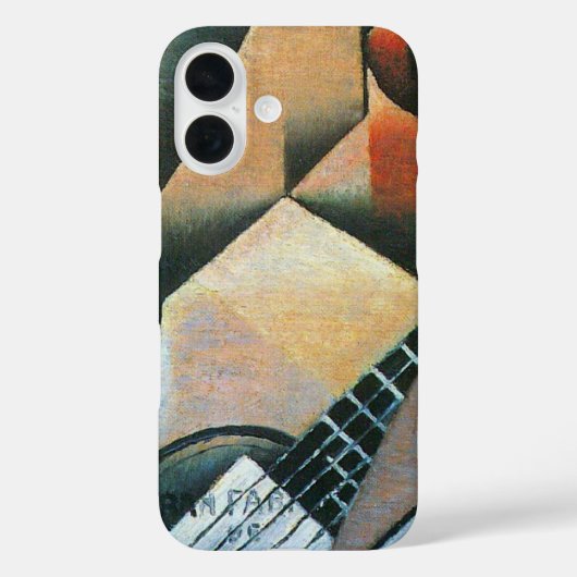 ギター(バンジョー)とグラス ファン・グリス ビンテージ アート Case-Mate iPhoneケース (裏面)