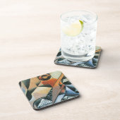 ギター(バンジョー)とグラス、フアン・グリス、ヴィンテージ・アート コースター (右側)