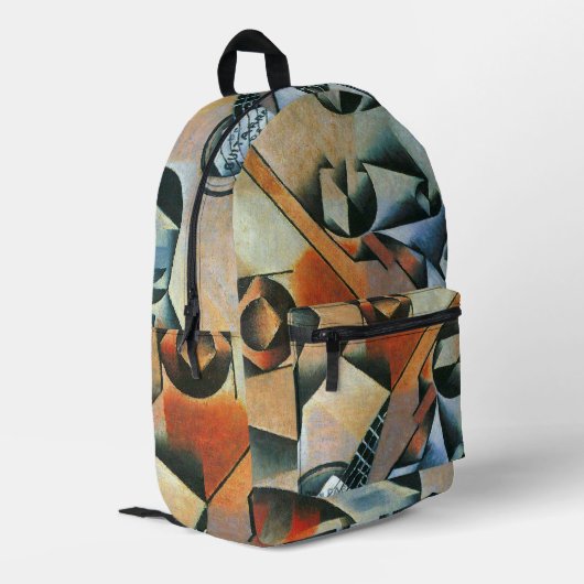 ギター(バンジョー)とグラス、フアン・グリス、ヴィンテージ・アート プリントバックパック (裏面左端)