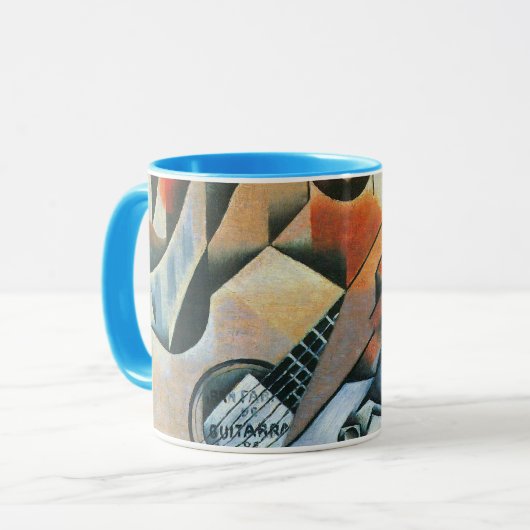 ギター(バンジョー)とグラス、フアン・グリス、ヴィンテージ・アート マグカップ (正面左)