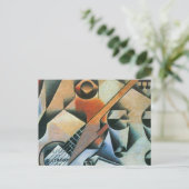 ギター（バンジョー）と眼鏡、フアン・グリス、アンティークアート ポストカード (スタンド正面)