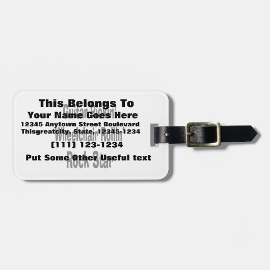 ギター·ピッキング·車椅子·転がロックスター·bk ラゲッジタグ (正面横)
