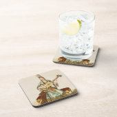 ギター、ファッションプレートを演奏している質の女性 コースター (右側)