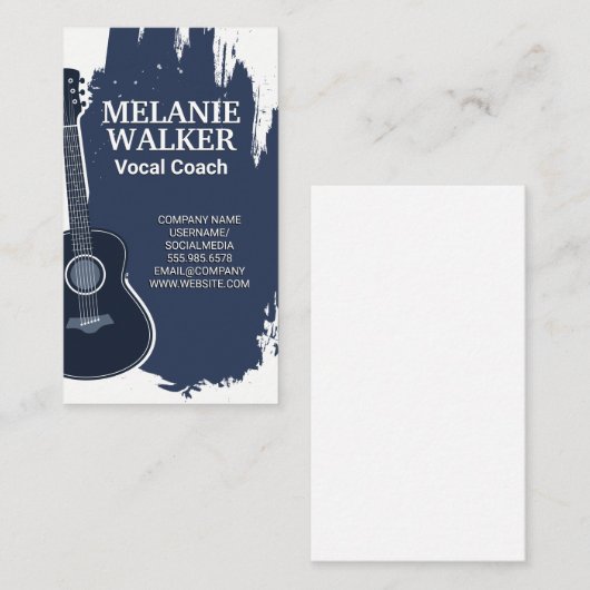 ギター | ブラシストロ芸術的ークの背景 名刺 (正面/裏面)