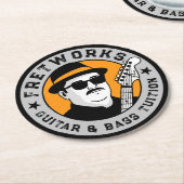 ギター&ベース授業料 – Fret Works ラウンドペーパーコースター (アングル)