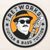 ギター&ベース授業料 – Fret Works ラウンドペーパーコースター (正面)