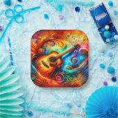 ギター ペーパープレート (パーティー)