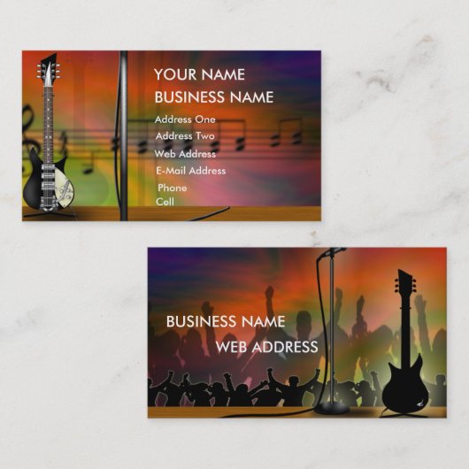 ギター – ミュージック名刺 名刺 (正面/裏面)