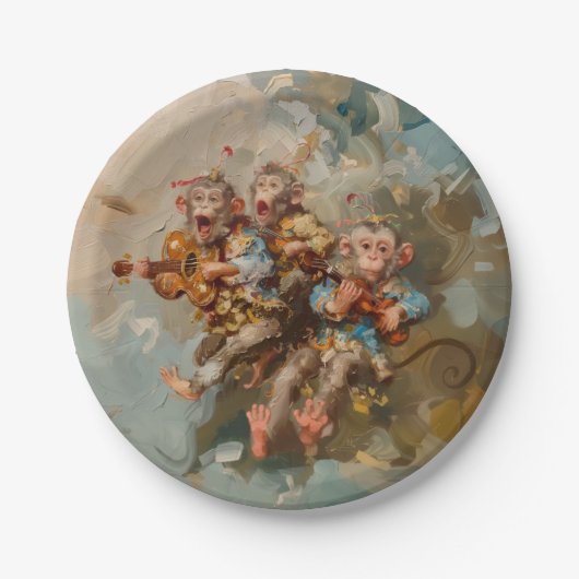 ギター – ラウンド紙プレート ペーパープレート (正面)