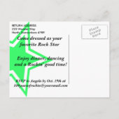 ギター:ロックスター誕生日招待状葉書 インビテーションポストカード (裏面)