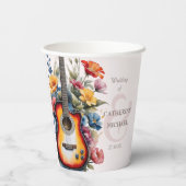 ギター ワイルドフラワー アンパサンド ミュージカル ウェディング 紙コップ (裏面)