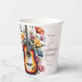 ギター ワイルドフラワー アンパサンド ミュージカル ウェディング 紙コップ (正面)