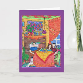 ギター、ワイン、ピアノ、ギターの挨拶状 カード