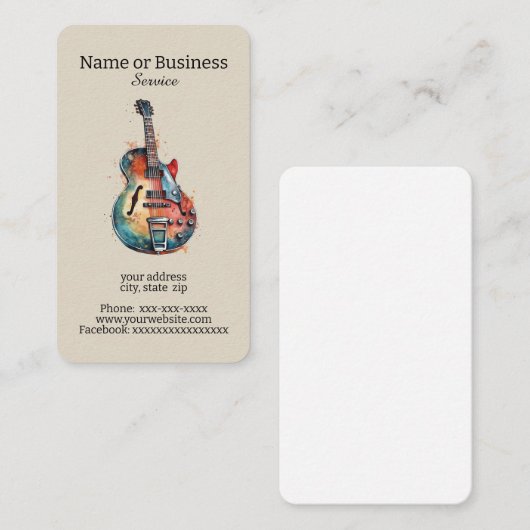 ギター 名刺 (正面/裏面)