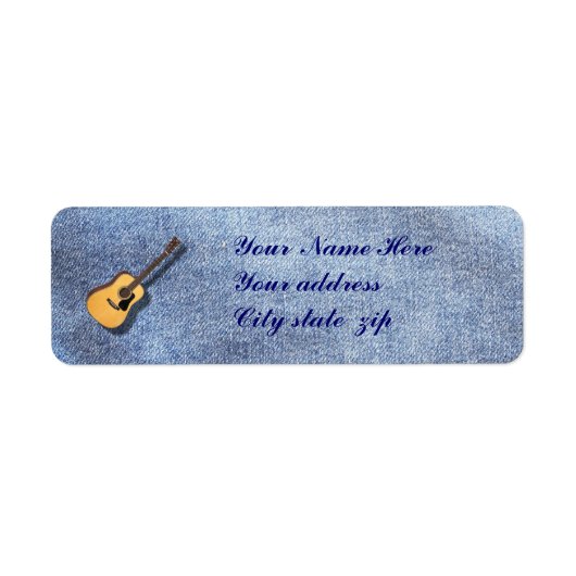 ギター・差出人住所ラベル ラベル (正面)