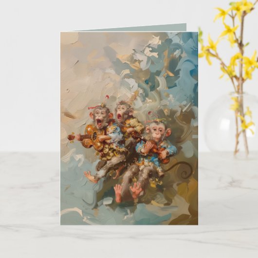 ギター - 折り畳まれたグリーティングカード カード (黄色い花)