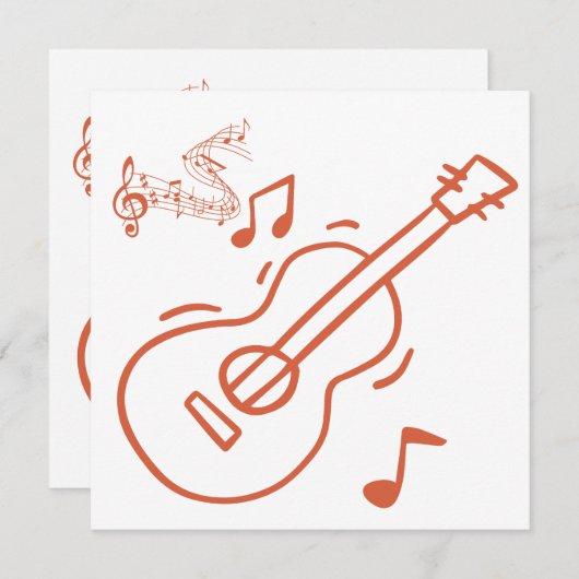 ギター 招待状 (正面/裏面)