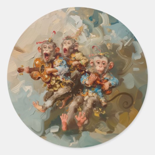 ギター – 文房具用の丸いシール ラウンドシール (正面)